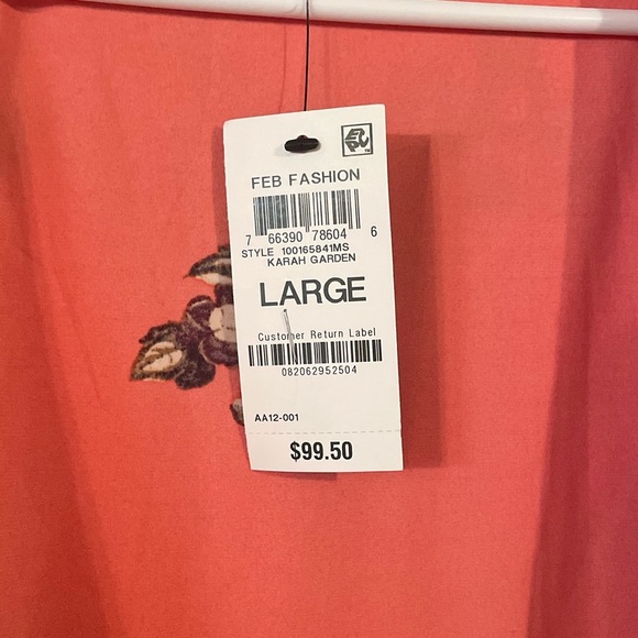 INC International Concepts Women’s Side Tie Wrap Dress Floral Satin Size Large - Picture 13 of 15